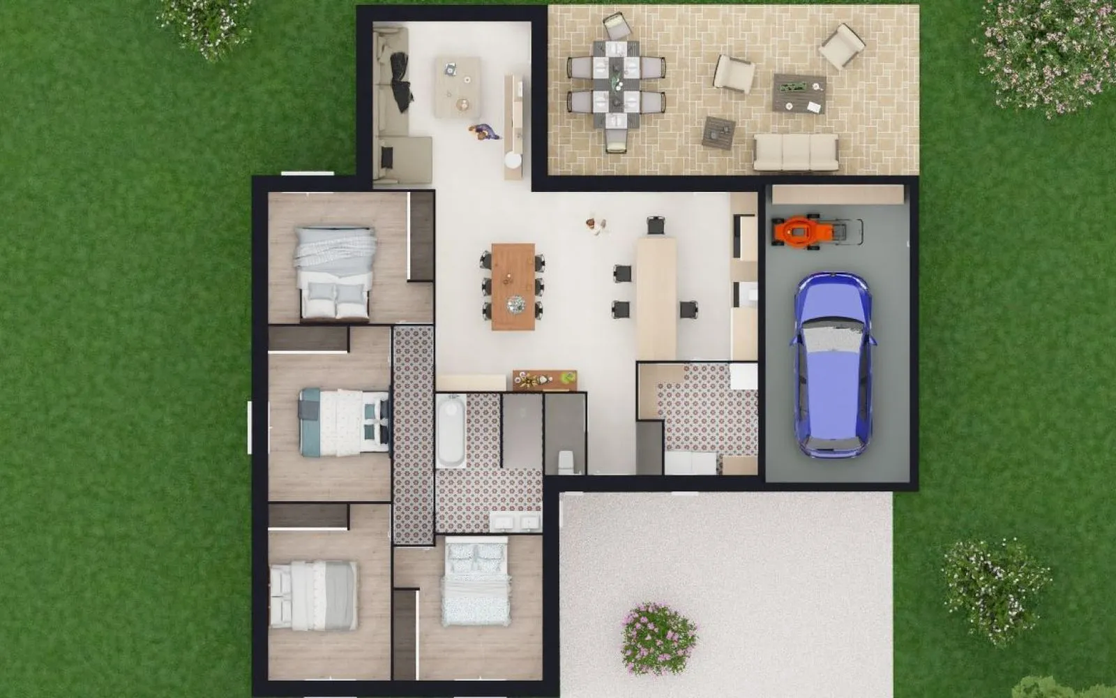 Projet de construction d'une maison 112 m² avec terrain à VILLENEUVE-LES-CERFS (63) à Villeneuve-les-Cerfs — photo 3