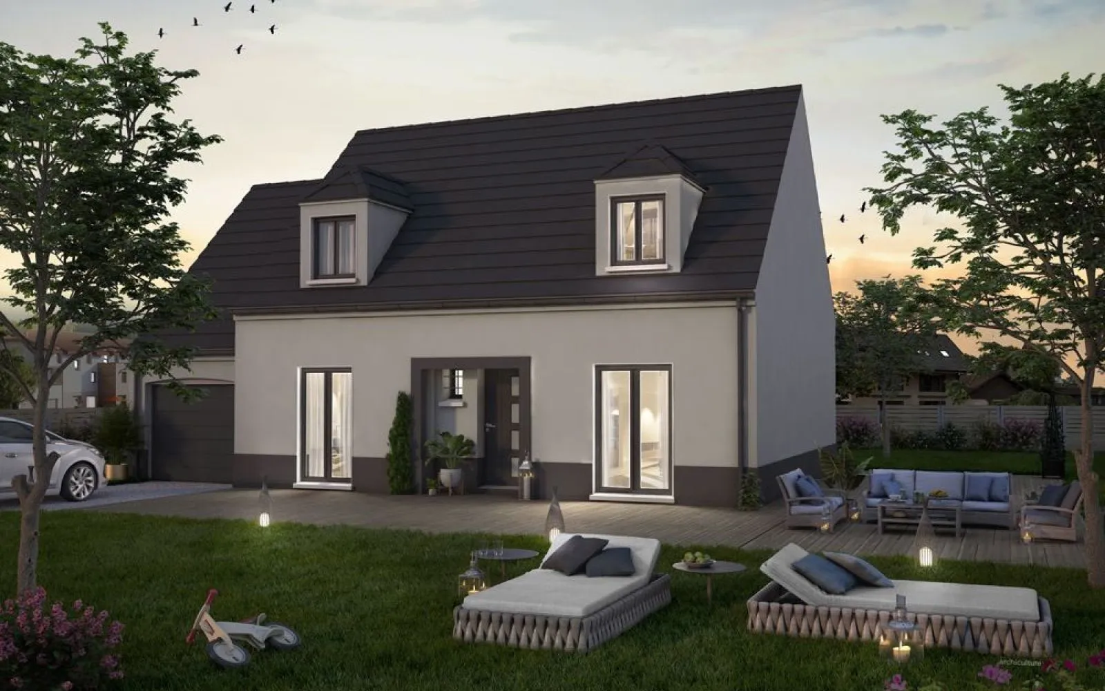Projet de construction d'une maison 95 m² avec terrain à DAMMARTIN-EN-SERVE (78) à Dammartin-en-Serve — photo 1