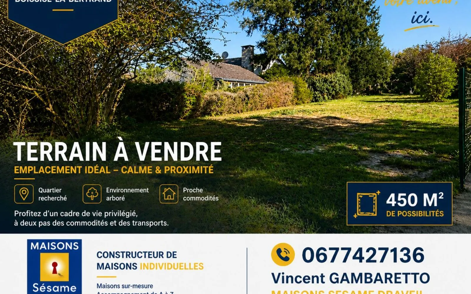 Terrain à bâtir de 450 m² à BOISSISE-LA-BERTRAND (77) à Boissise-la-Bertrand — photo 1