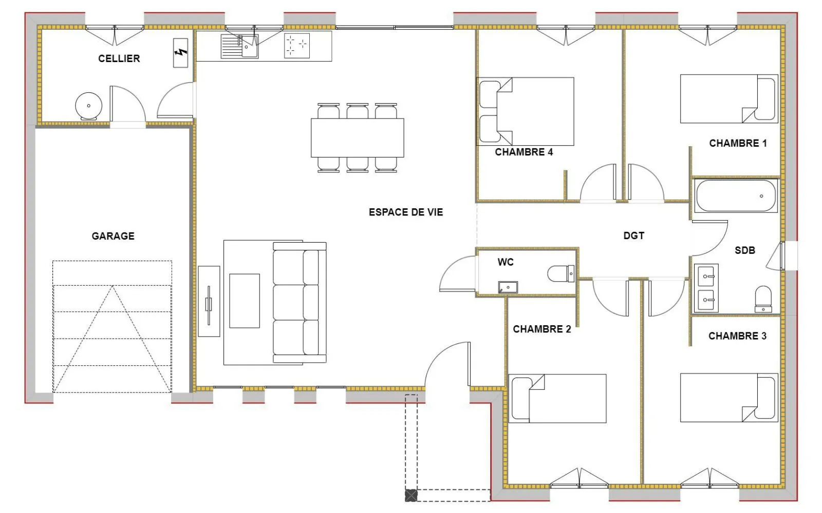 Projet de construction d'une maison 101.16 m² avec terrain à LA TESTE-DE-BUCH (33) à La Teste-de-Buch — photo 3