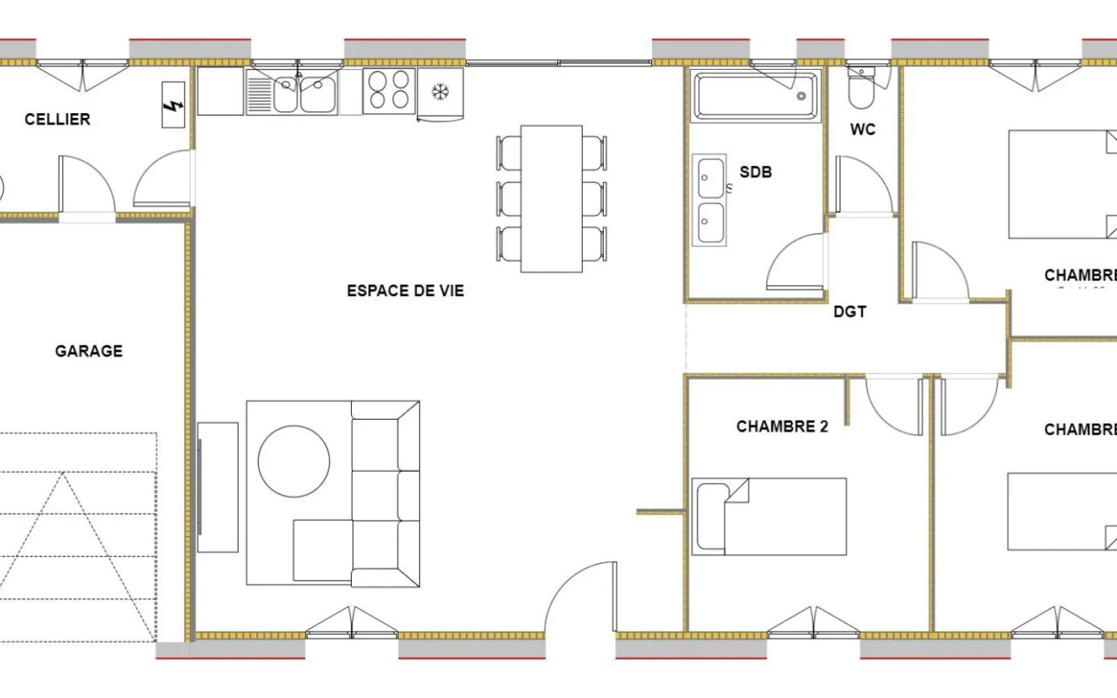Projet de construction d'une maison 94.95 m² avec terrain à BELIN-BELIET (33) à Belin-Béliet — photo 3