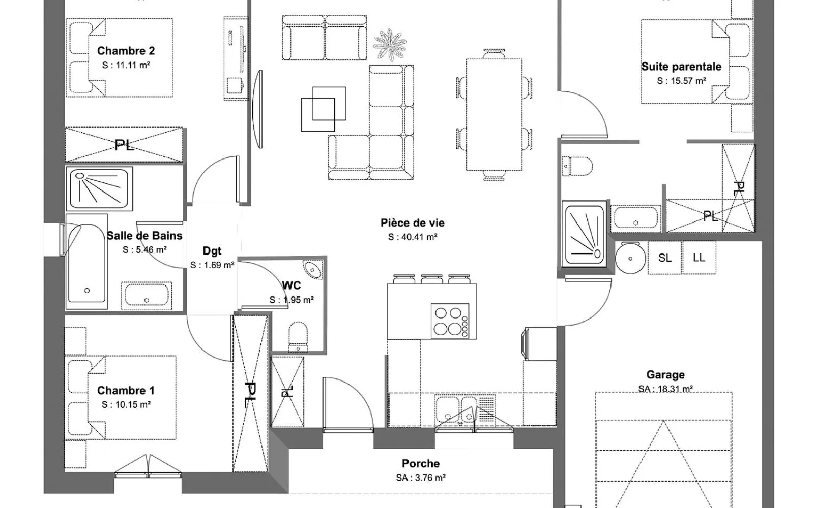 Projet de construction d'une maison 86.35 m² avec terrain à LE BOURDET (79) à Le Bourdet — photo 6