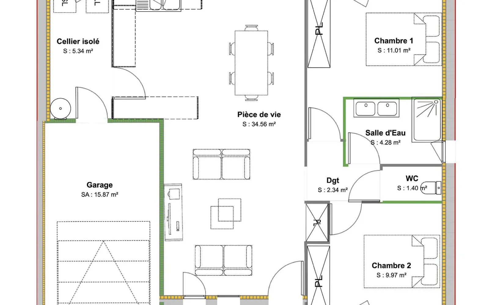 Projet de construction d'une maison 68.53 m² avec terrain à LE BOURDET (79) à Le Bourdet — photo 6