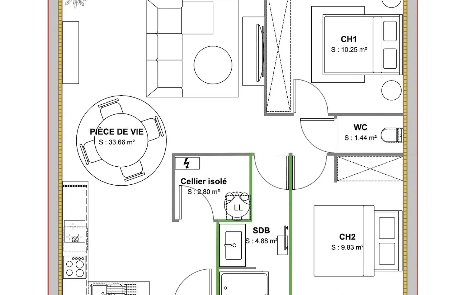 Projet de construction d'une maison 62.75 m² avec terrain à FRANCOIS (79) à François — photo 6
