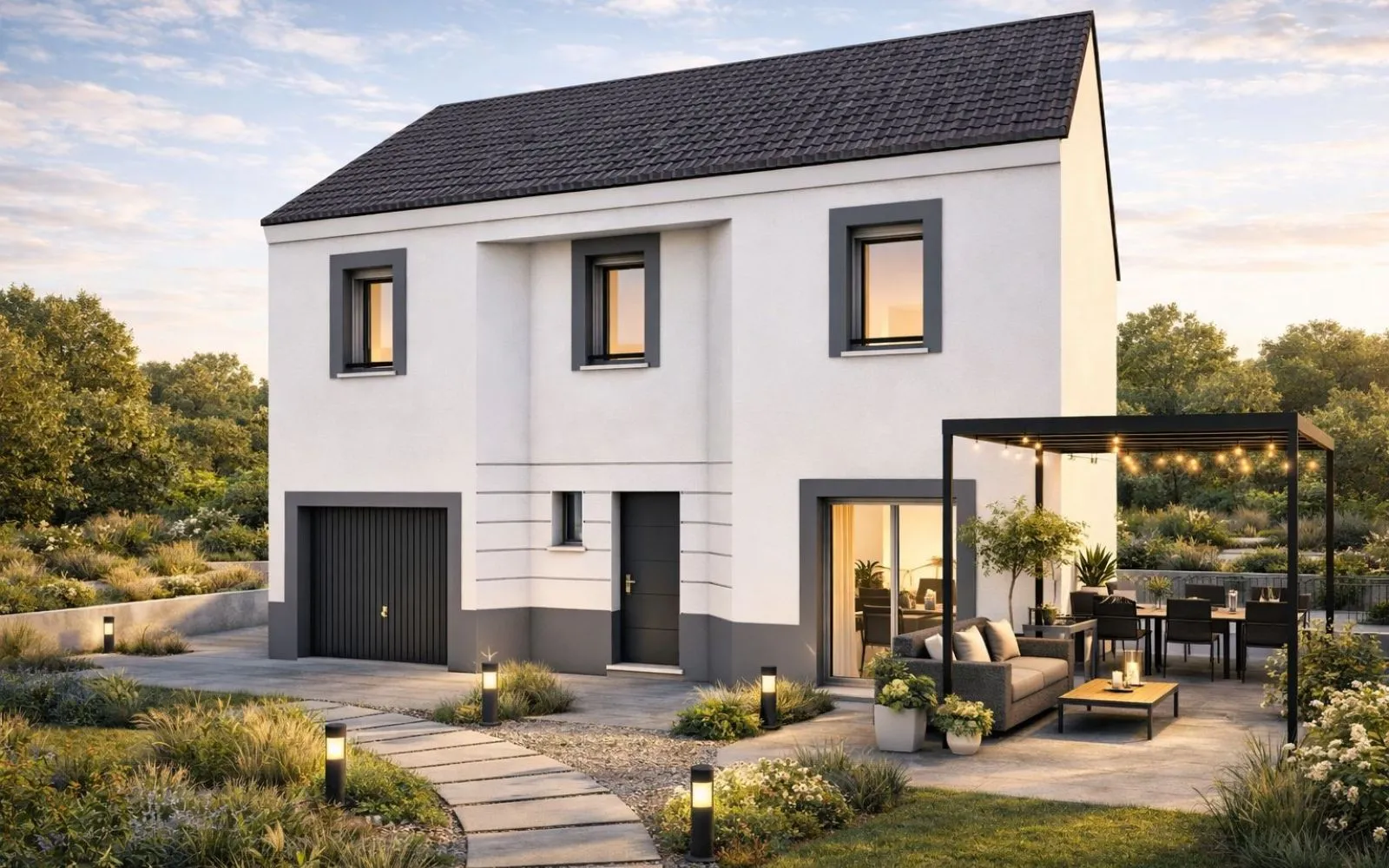 Projet de construction d'une maison 97.82 m² avec terrain à MAULETTE (78) à Maulette — photo 1