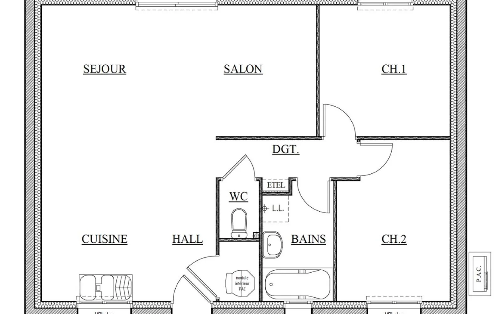 Projet de construction d'une maison 60.17 m² avec terrain à CHEIX-EN-RETZ (44) à Cheix-en-Retz — photo 3