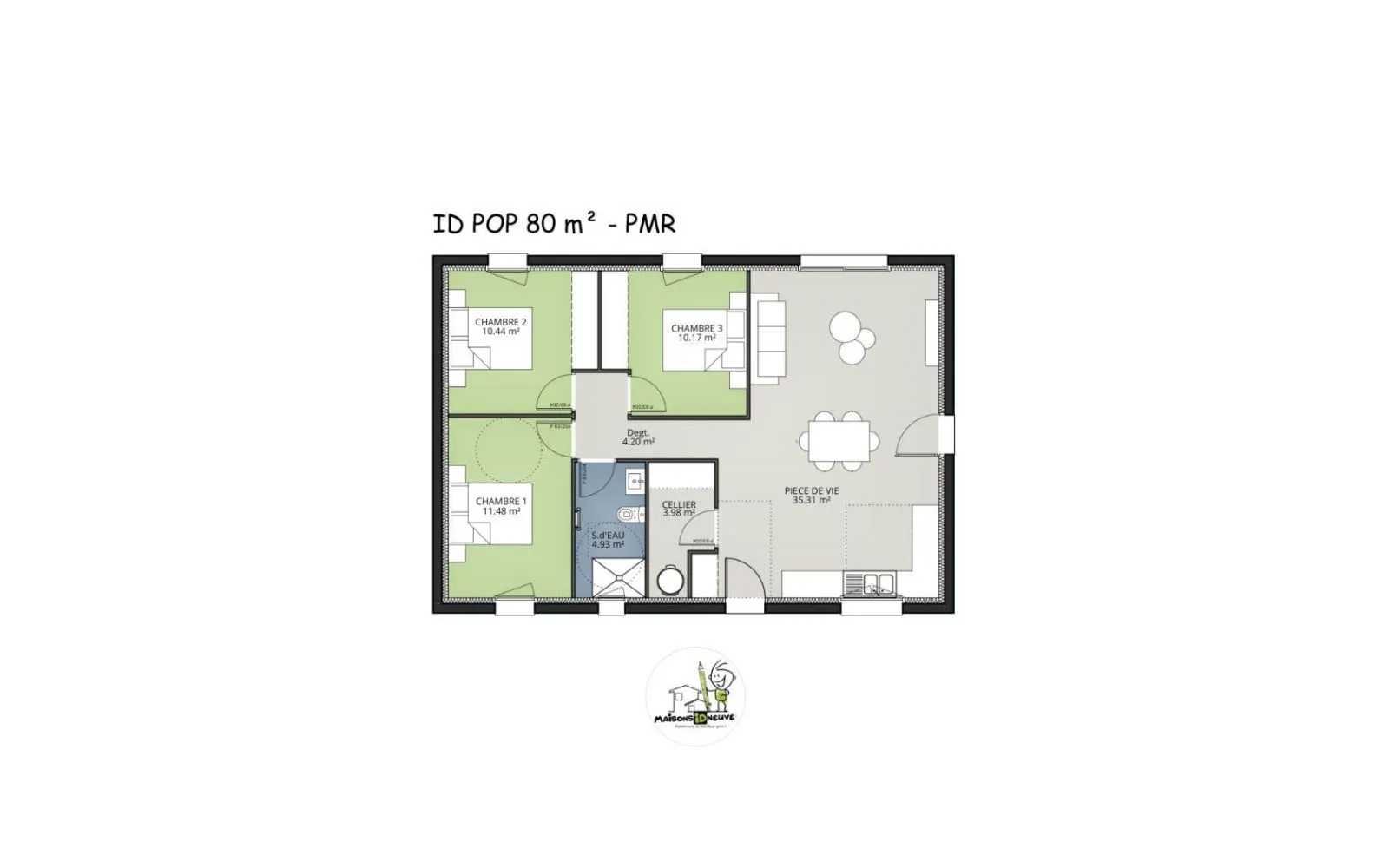 Projet de construction hors d'eau hors d'air d'une maison 80 m² 3 chambres au BARP à Le Barp — photo 16