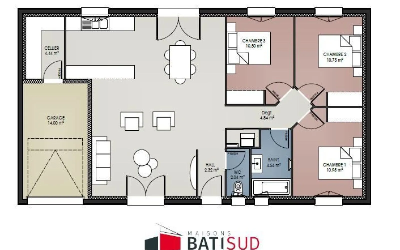 Projet de construction d'une maison 95 m² avec terrain à SAINT-JEAN-D'ILLAC (33) à Saint-Jean-d'Illac — photo 8