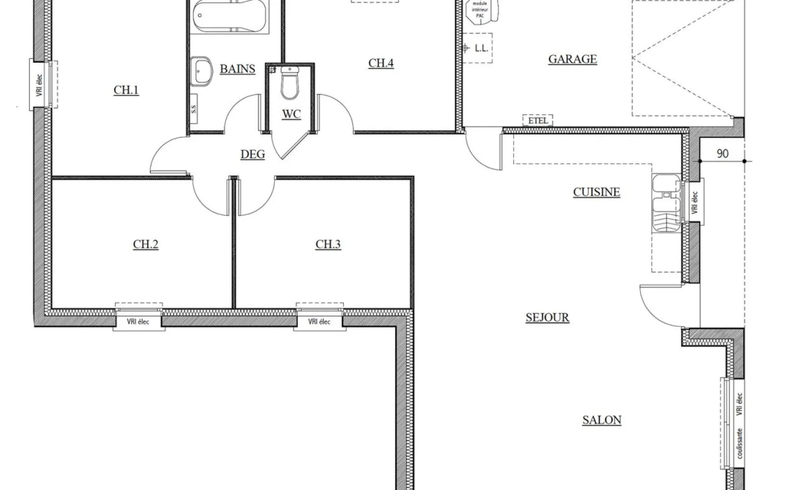 Projet de construction d'une maison 89.76 m² avec terrain à VILLEDIEU-LES-POELES (50) à Villedieu-les-Poêles — photo 4
