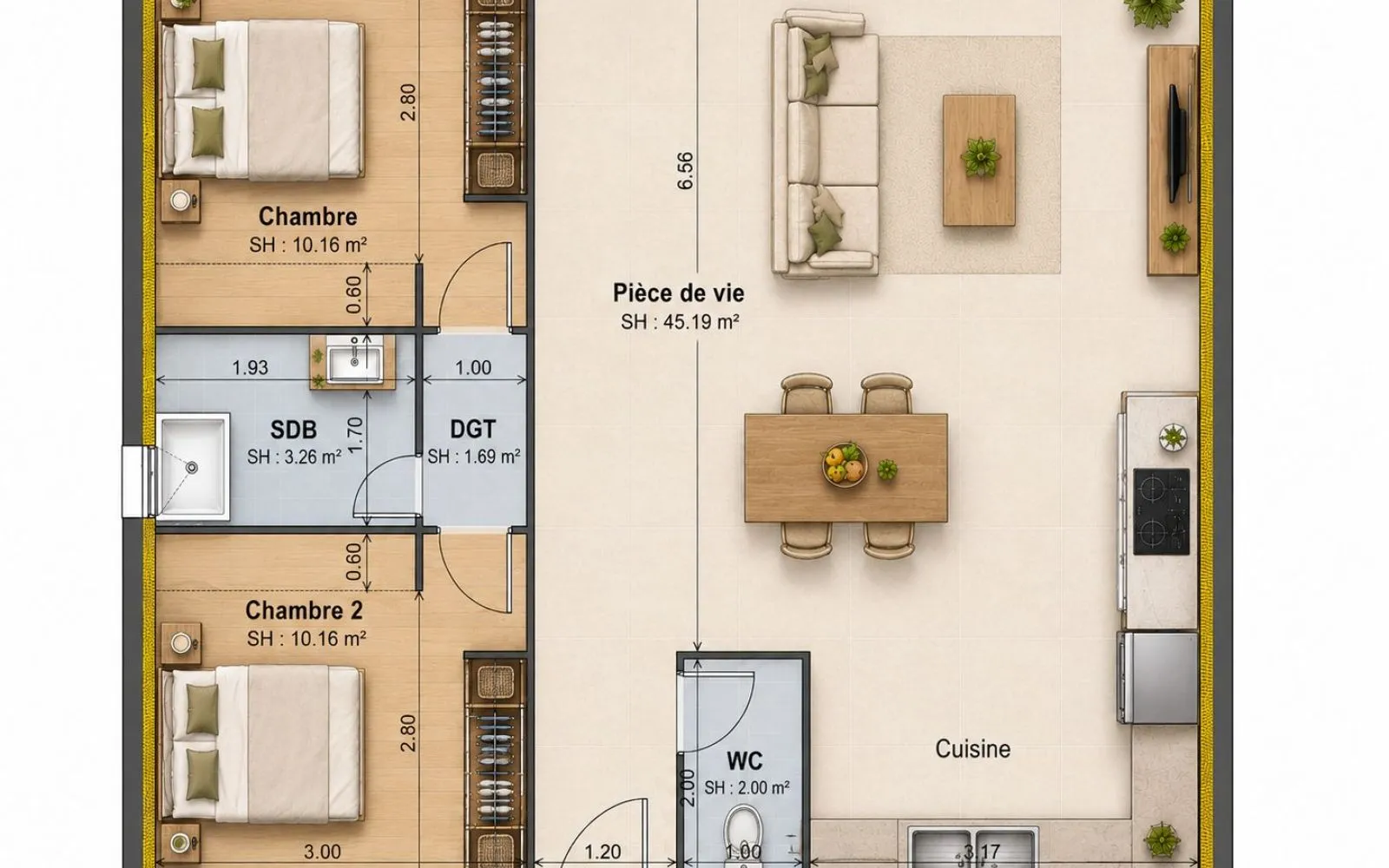 Projet de construction d'une maison 70 m² avec terrain à MONTPITOL (31) au prix de 0€. à Montpitol — photo 3