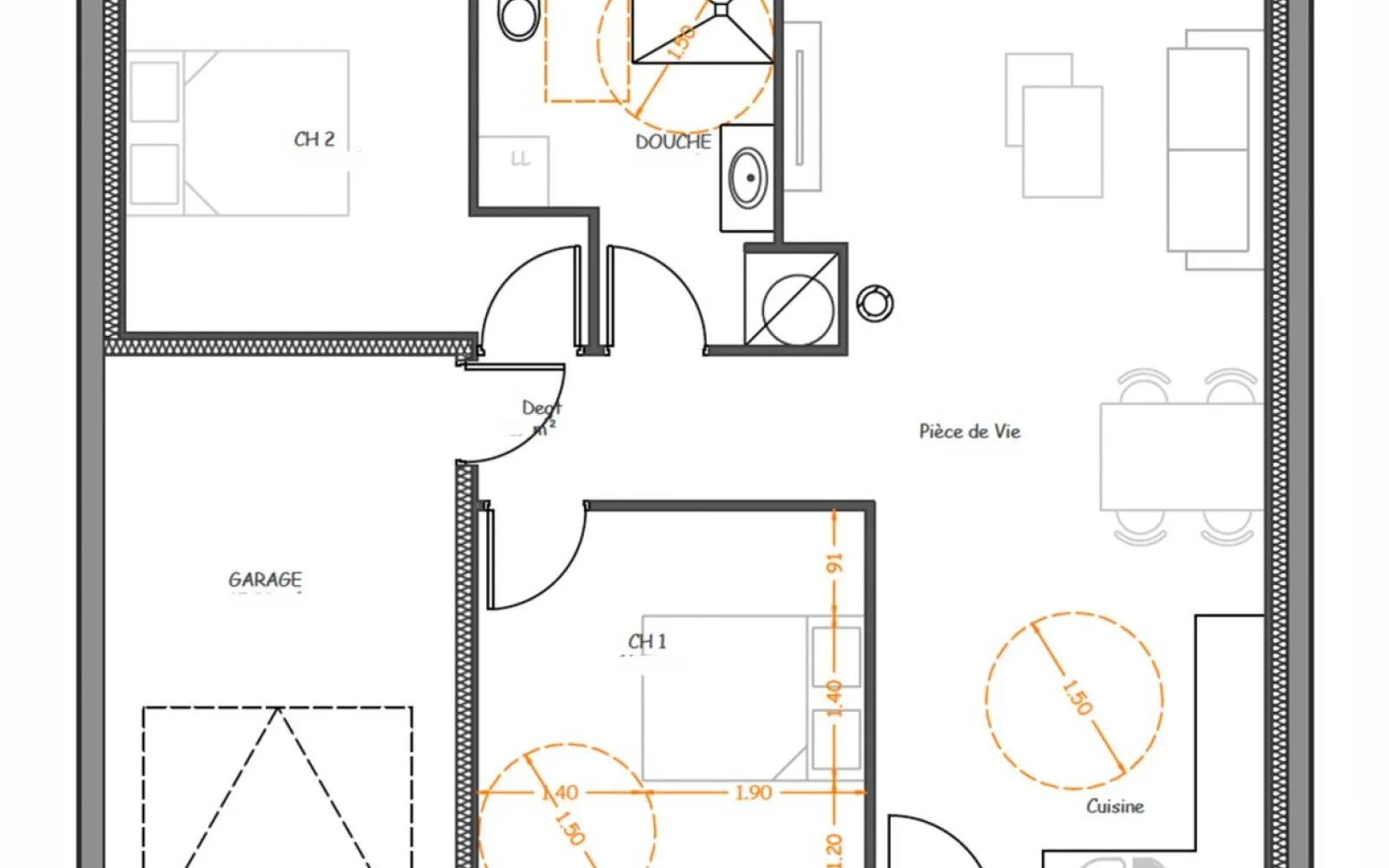 Maison 2 chambres sur un terrain de 310 m² à VIEILLEVIGNE. à Vieillevigne — photo 3