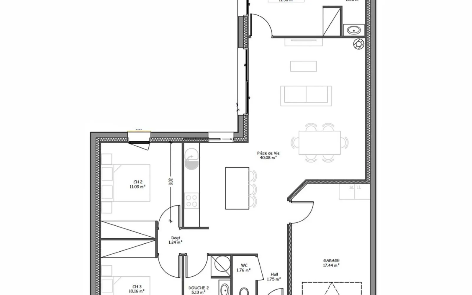 Maison 3 chambres sur un terrain de 217 m² à DOMPIERRE-SUR-YON. à Dompierre-sur-Yon — photo 3