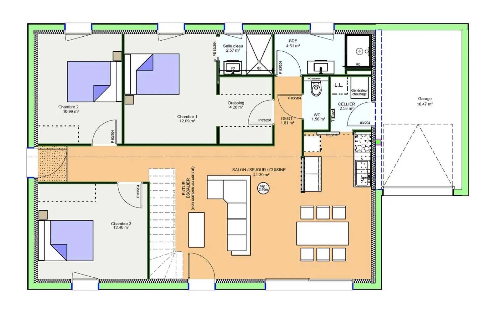 Projet de construction d'une maison 94.11 m² avec terrain à COUDES (63) à Coudes — photo 9