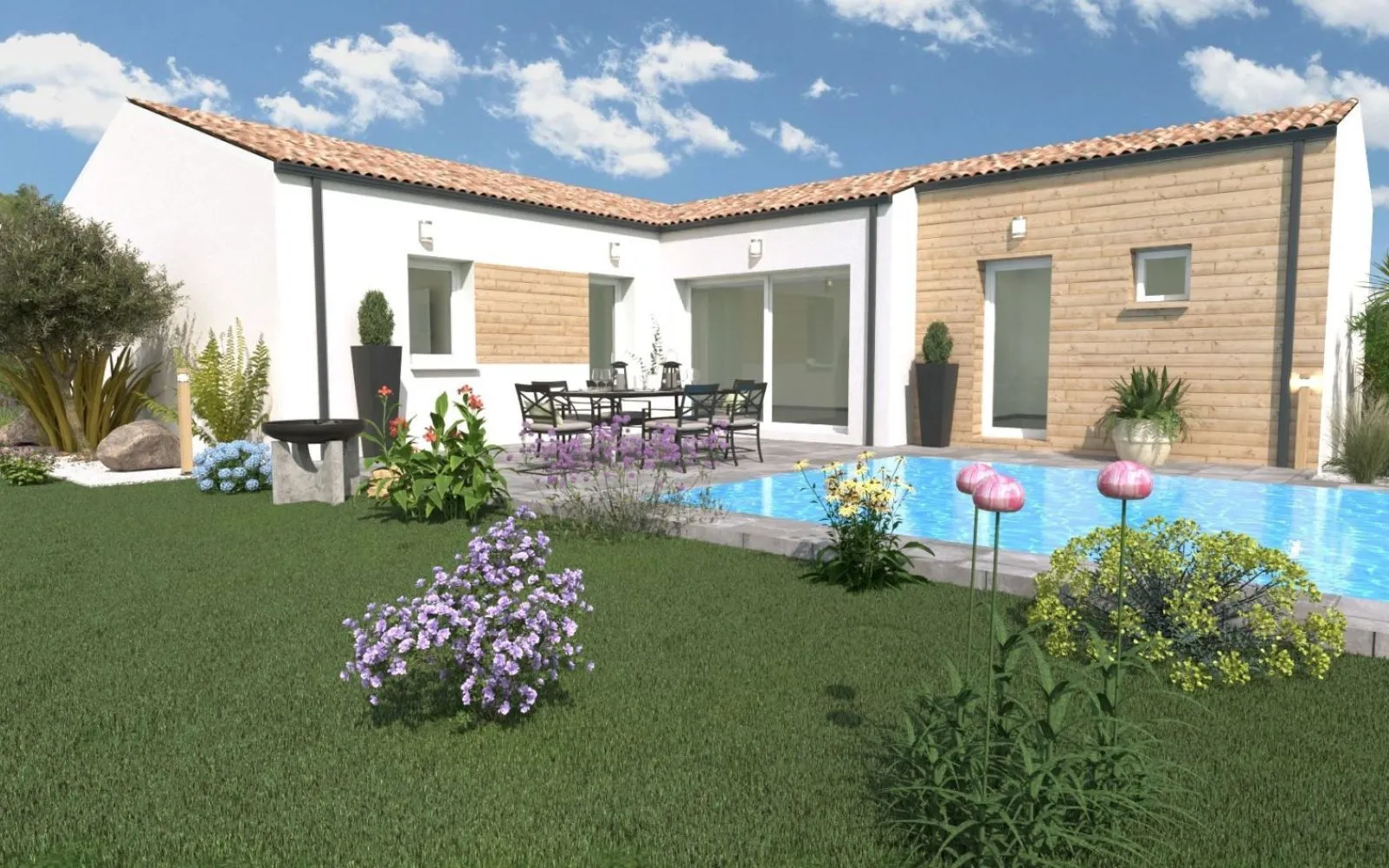 Projet de construction d'une maison 3 chambres de 90 m² sur un terrain à bâtir de 412 m2 à GEMOZAC (17). à Gémozac — photo 1