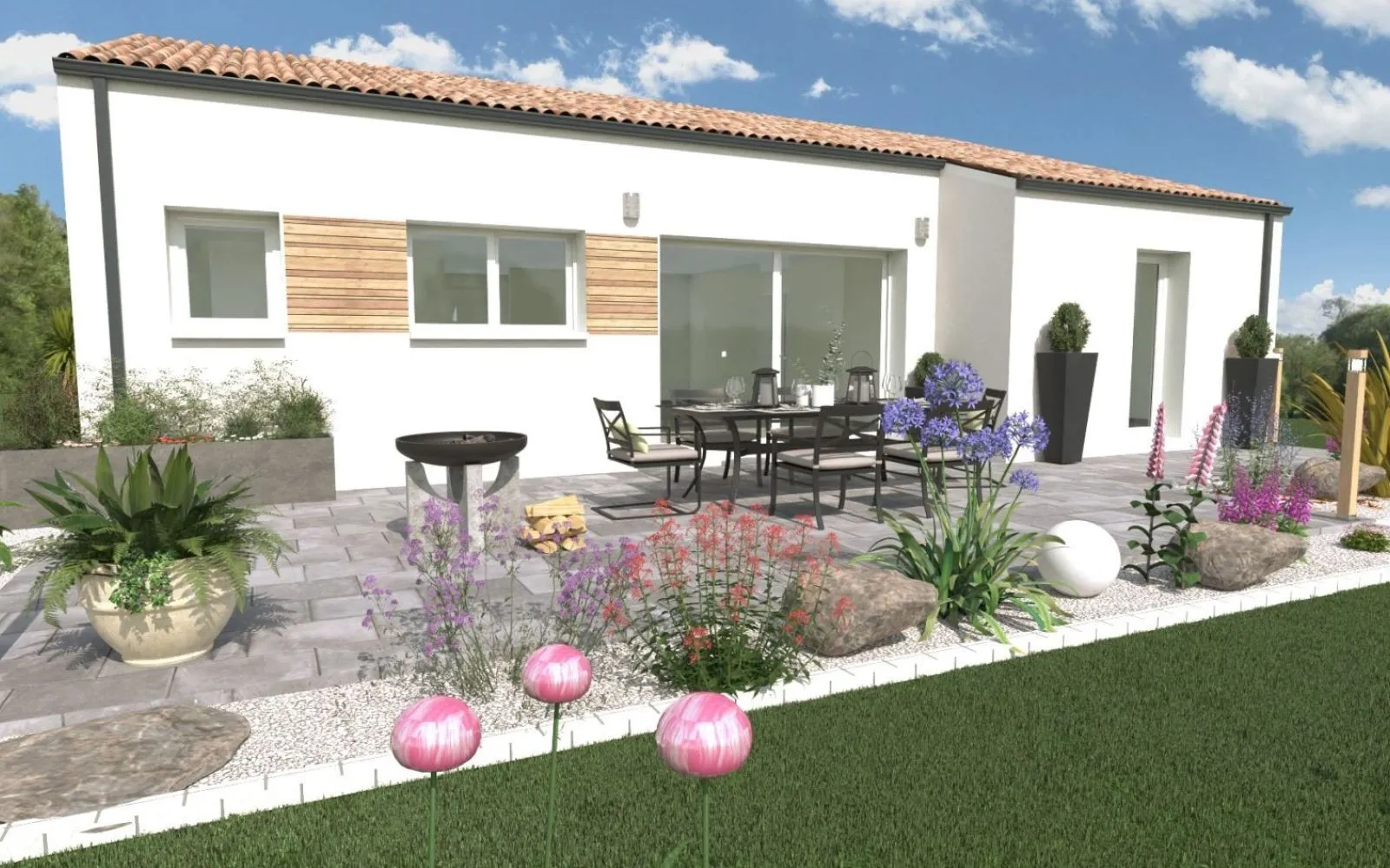 Projet de construction d'une maison 3 chambres de 98.54 m² sur un terrain à bâtir de 412 m2 à GEMOZAC (17). à Gémozac — photo 1