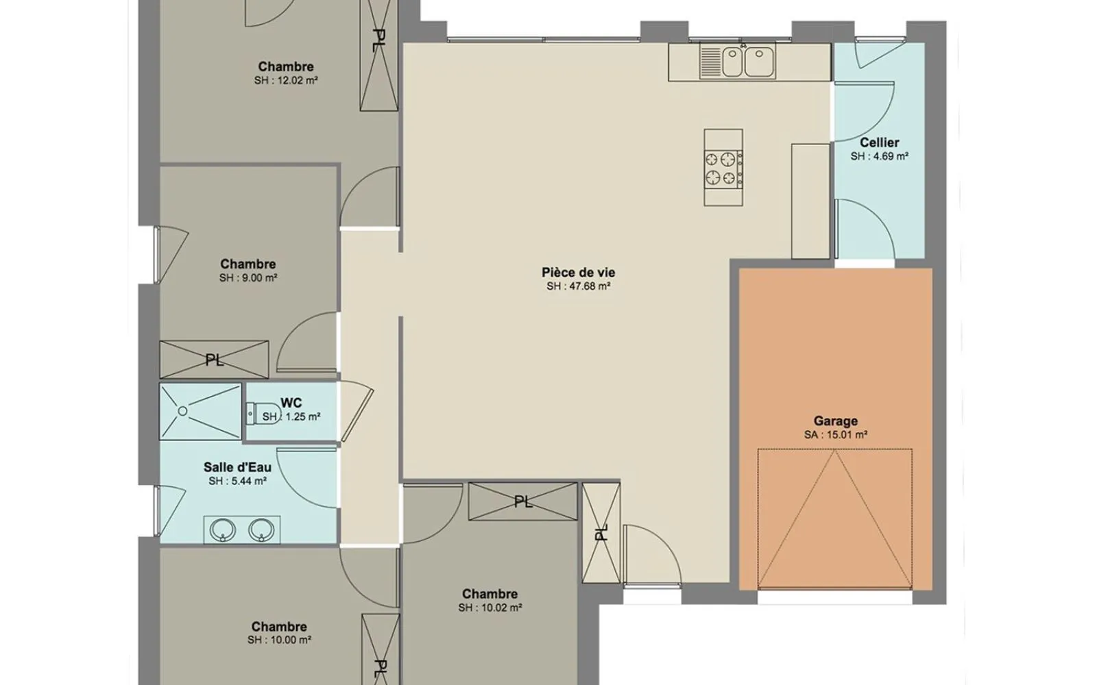 Projet de construction d'une maison 3 chambres de 98.54 m² sur un terrain à bâtir de 412 m2 à GEMOZAC (17). à Gémozac — photo 2