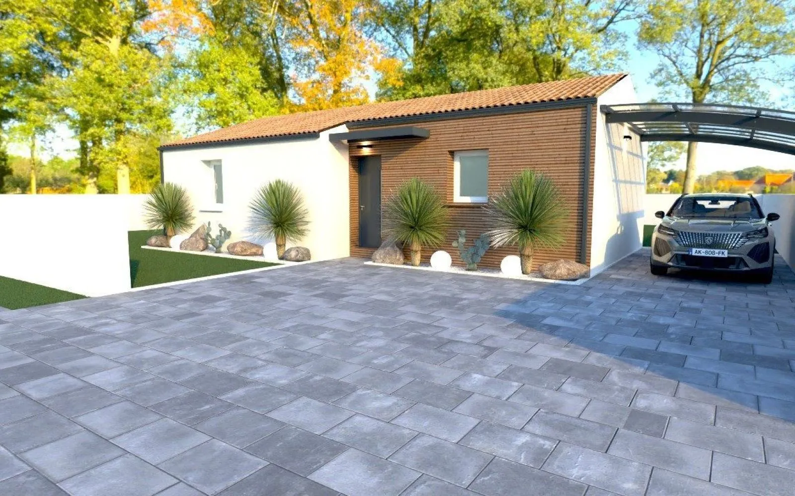 Projet de construction d'une maison 2 chambres de 59.91 m² sur un terrain à bâtir de 381 m2 à GREZAC (17). à Grézac — photo 1