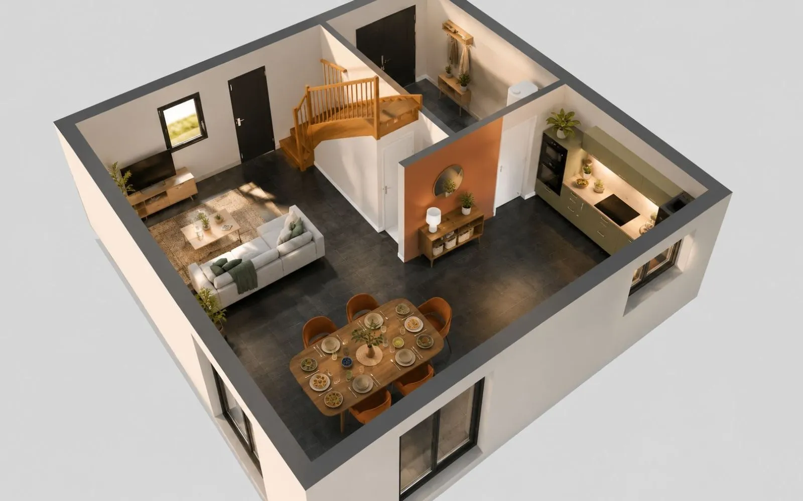 Projet de construction d'une maison 85 m² avec terrain à LANHOUARNEAU (29) à Lanhouarneau — photo 2
