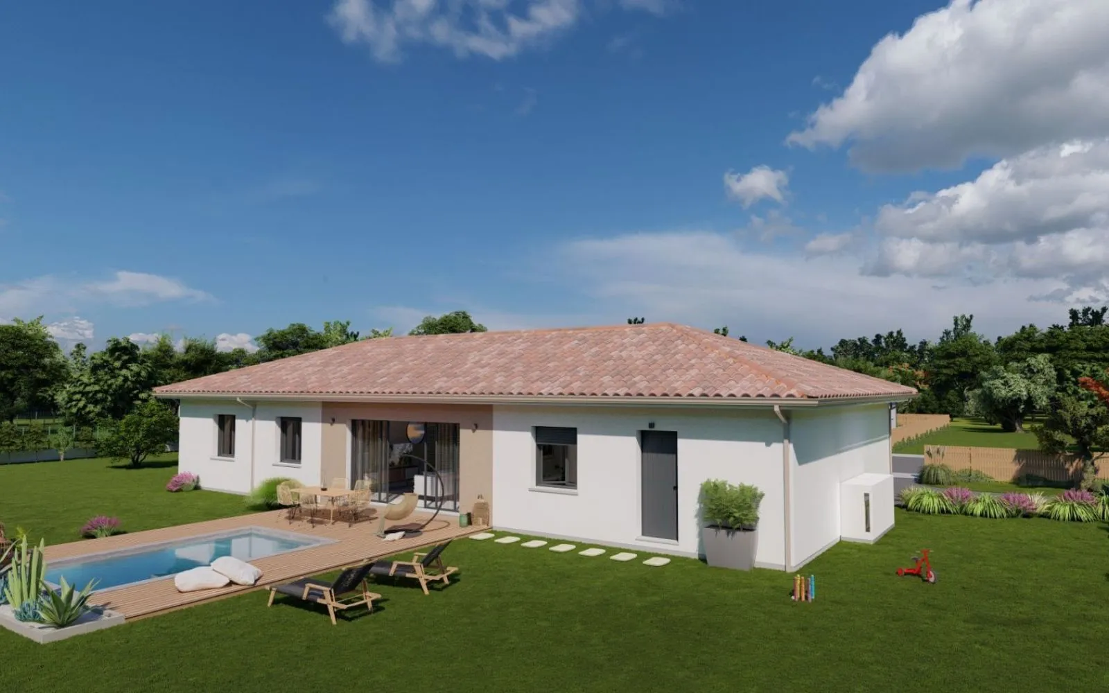 Projet de construction d'une maison de 128 m² avec terrain à ROQUEFORT (40) à Roquefort — photo 1