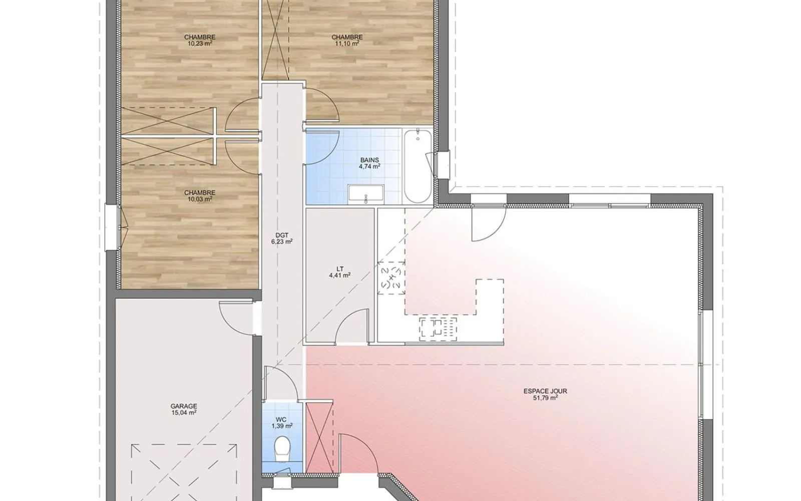 Maison 99 m² avec terrain à LA MOTTE-D'AIGUES (84) à La Motte-d'Aigues — photo 5