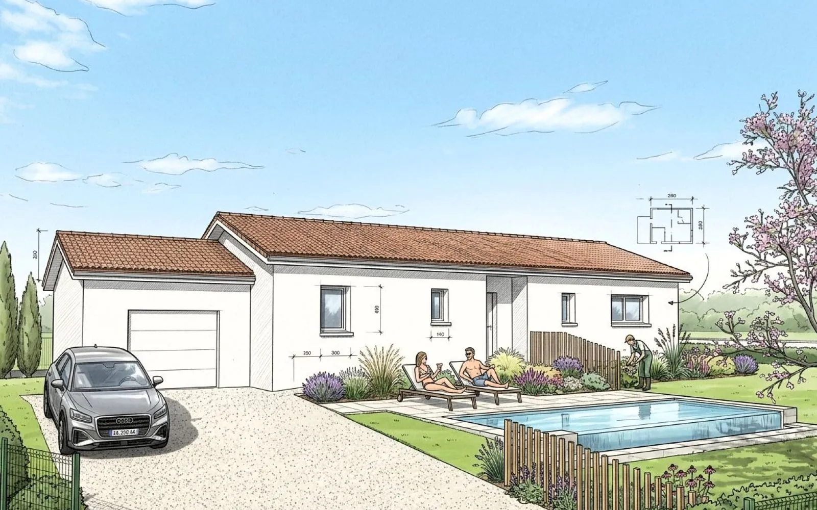 Projet de construction d'une maison 106 m² avec terrain à SAINTE-OLIVE (01) à Sainte-Olive — photo 1