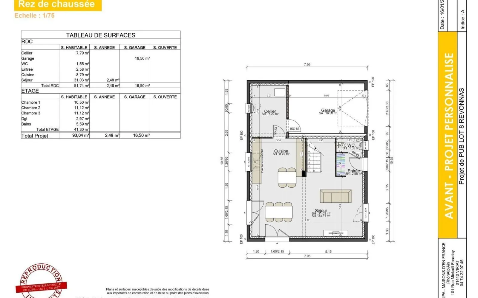 Projet de construction d'une maison 93 m² avec terrain à SAINT-JEAN-DE-THURIGNEUX (01) à Saint-Jean-de-Thurigneux — photo 3