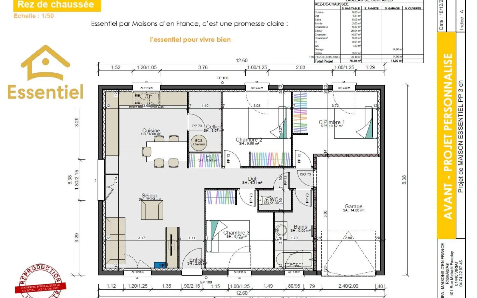 Projet de construction d'une maison 75 m² avec terrain à CHARNAY-LES-MACON (71) à Charnay-lès-Mâcon — photo 1