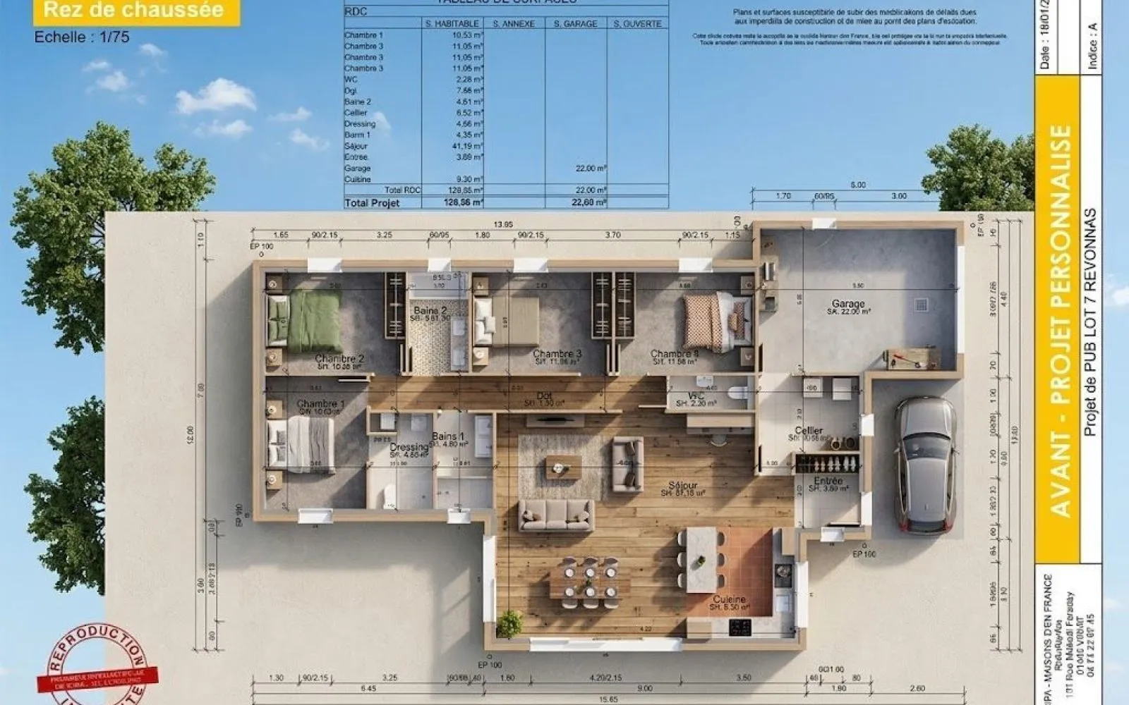 Projet de construction d'une maison 128 m² avec terrain à CHARNAY-LES-MACON (71) à Charnay-lès-Mâcon — photo 4
