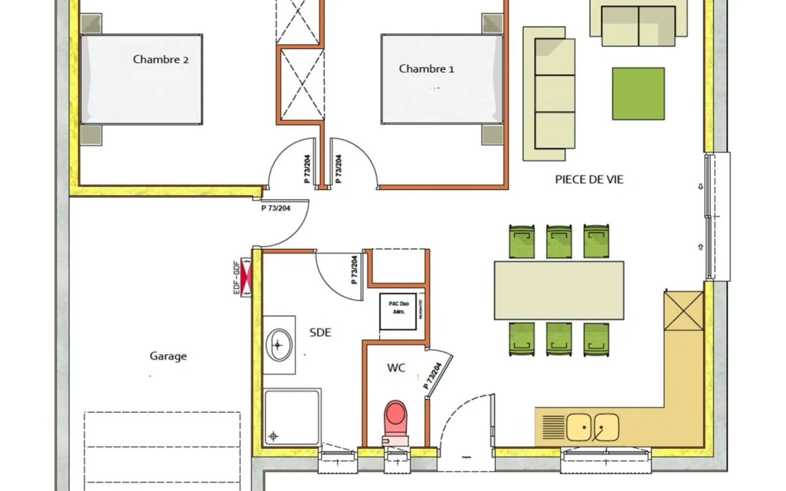 Projet de construction d'une maison 57.19 m² avec terrain à PLOERMEL (56) à Ploërmel — photo 3