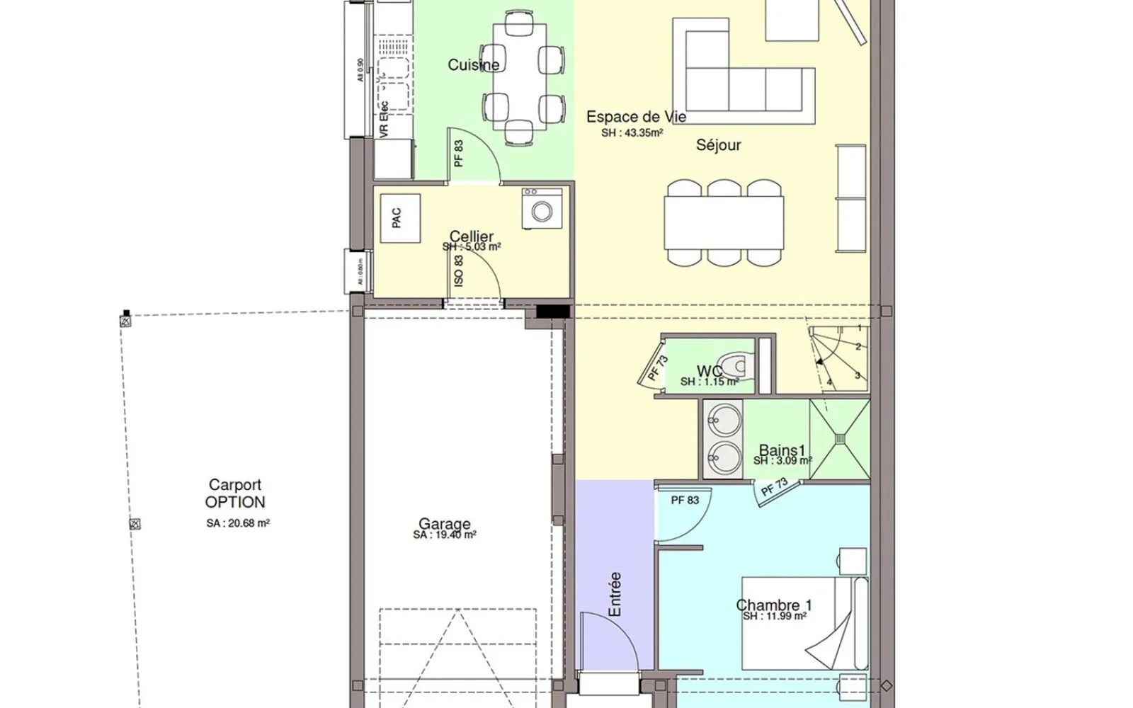 Maison 99.1 m² avec terrain à SAINT-HILAIRE-DE-CHALEONS (44) à Saint-Hilaire-de-Chaléons — photo 3