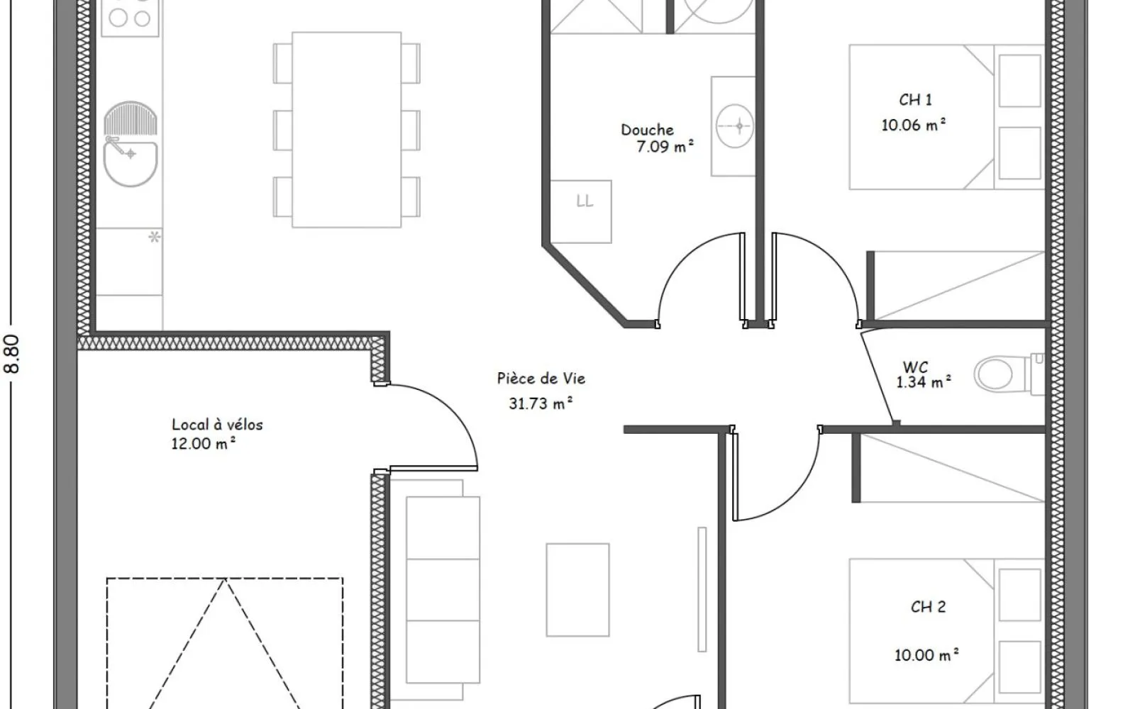 Maison 2 chambres sur un terrain de 231 m² à MOUZILLON. à Mouzillon — photo 2