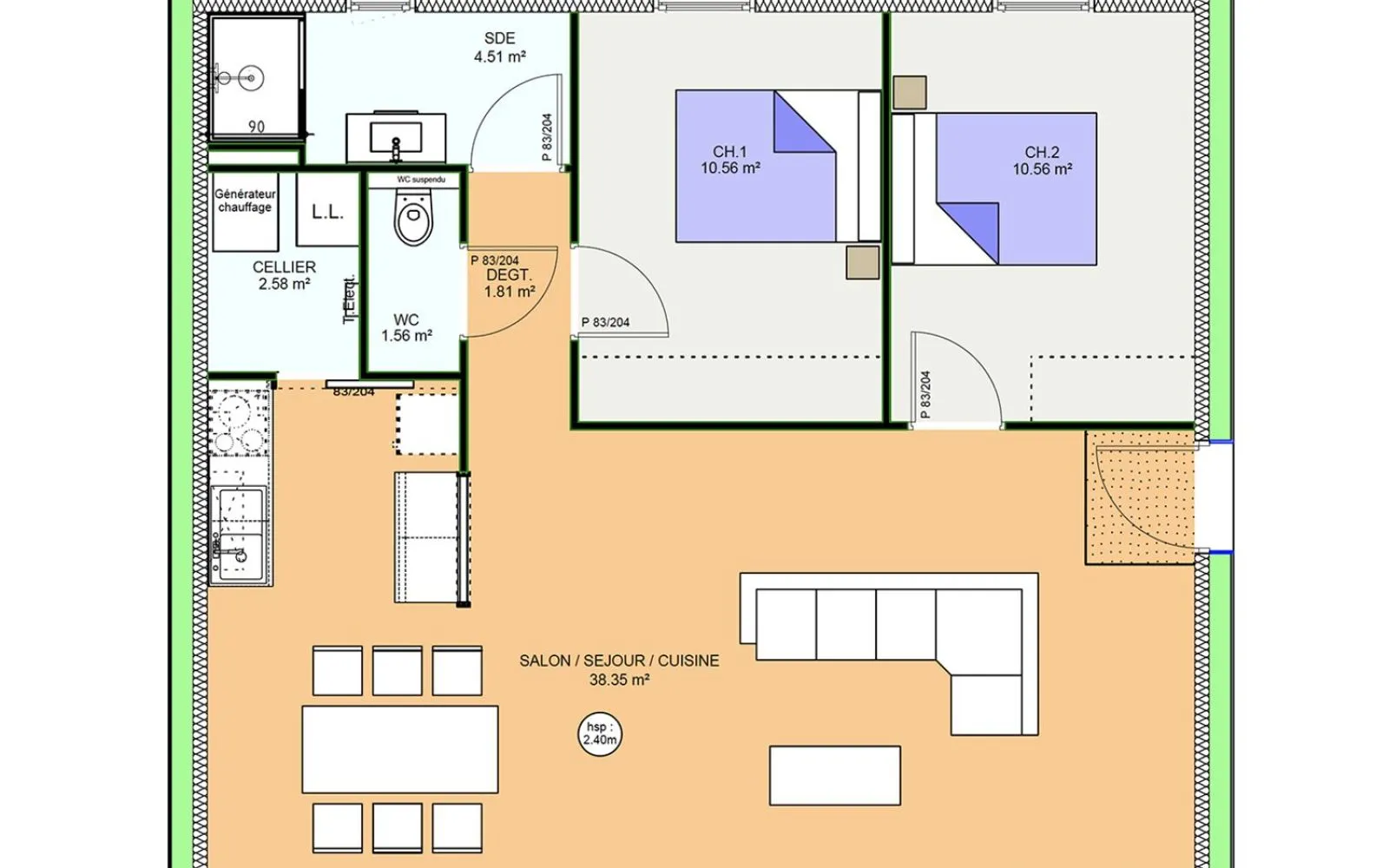 Projet de construction d'une maison 69.93 m² avec terrain à JAUNAY-MARIGNY (86) à Jaunay-Marigny — photo 10