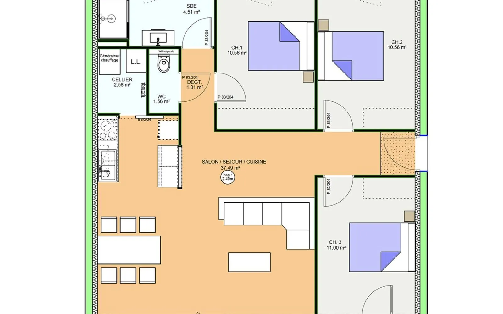 Projet de construction d'une maison 80.07 m² avec terrain à JAUNAY-MARIGNY (86) à Jaunay-Marigny — photo 10