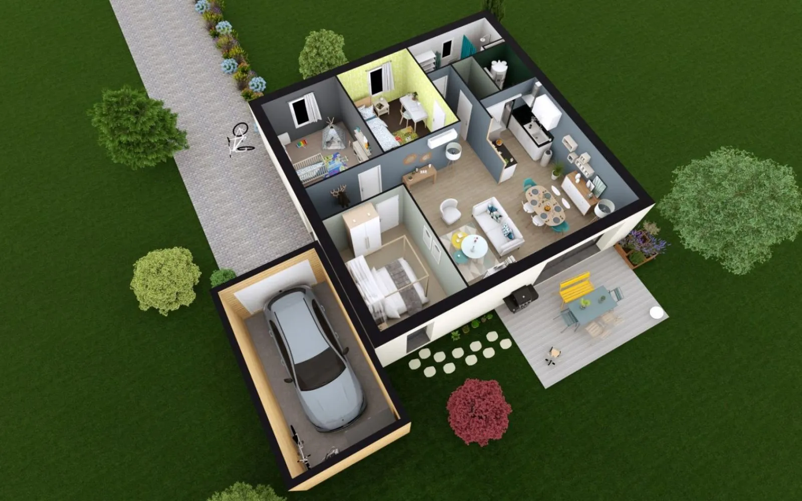 Projet de construction d'une maison 80.07 m² avec terrain à JAUNAY-MARIGNY (86) à Jaunay-Marigny — photo 3
