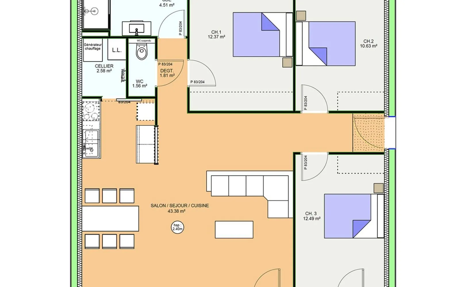Projet de construction d'une maison 89.33 m² avec terrain à SAINT-JULIEN-L'ARS (86) à Saint-Julien-l'Ars — photo 10