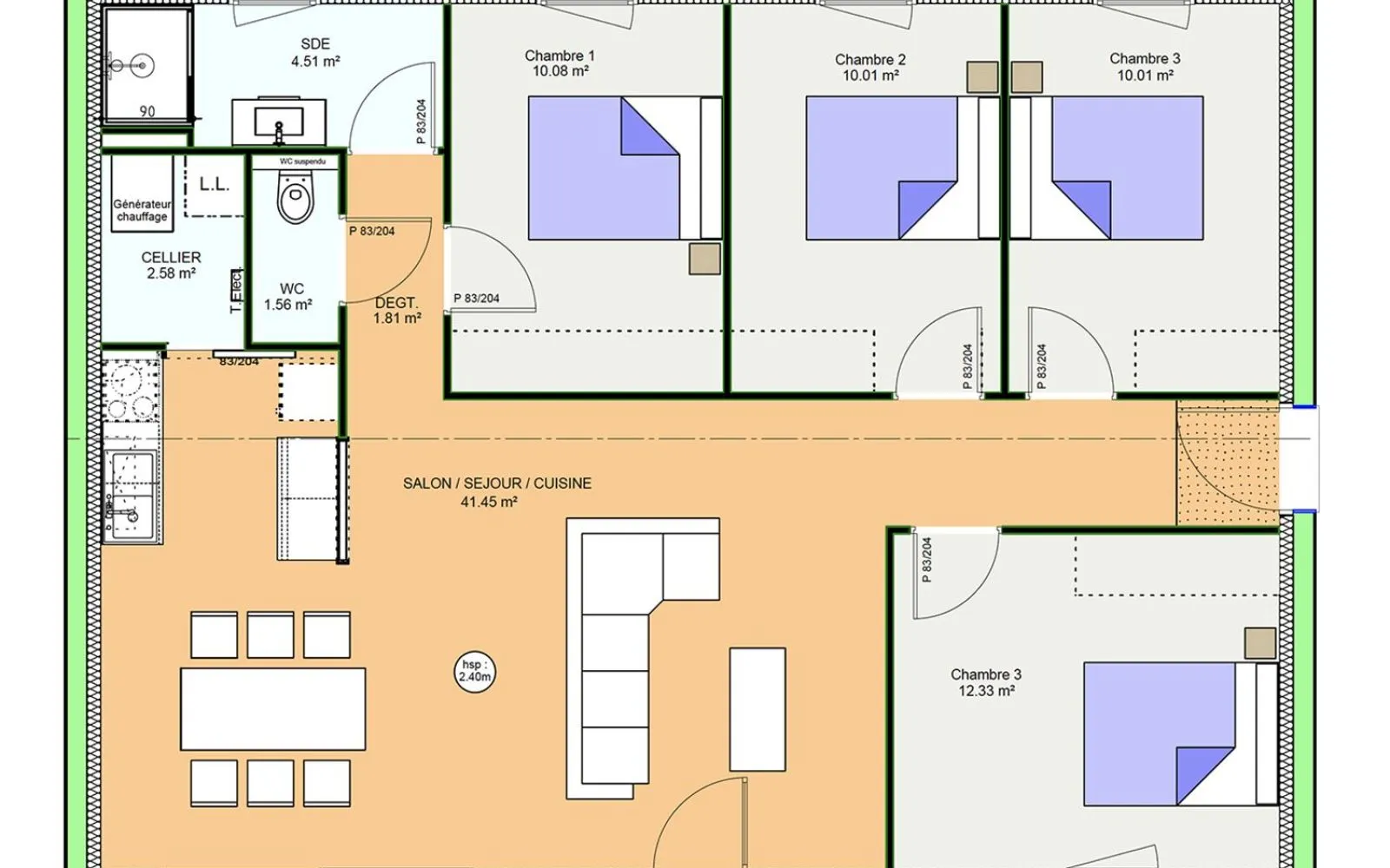 Projet de construction d'une maison 94.35 m² avec terrain à SAINT-JULIEN-L'ARS (86) à Saint-Julien-l'Ars — photo 9