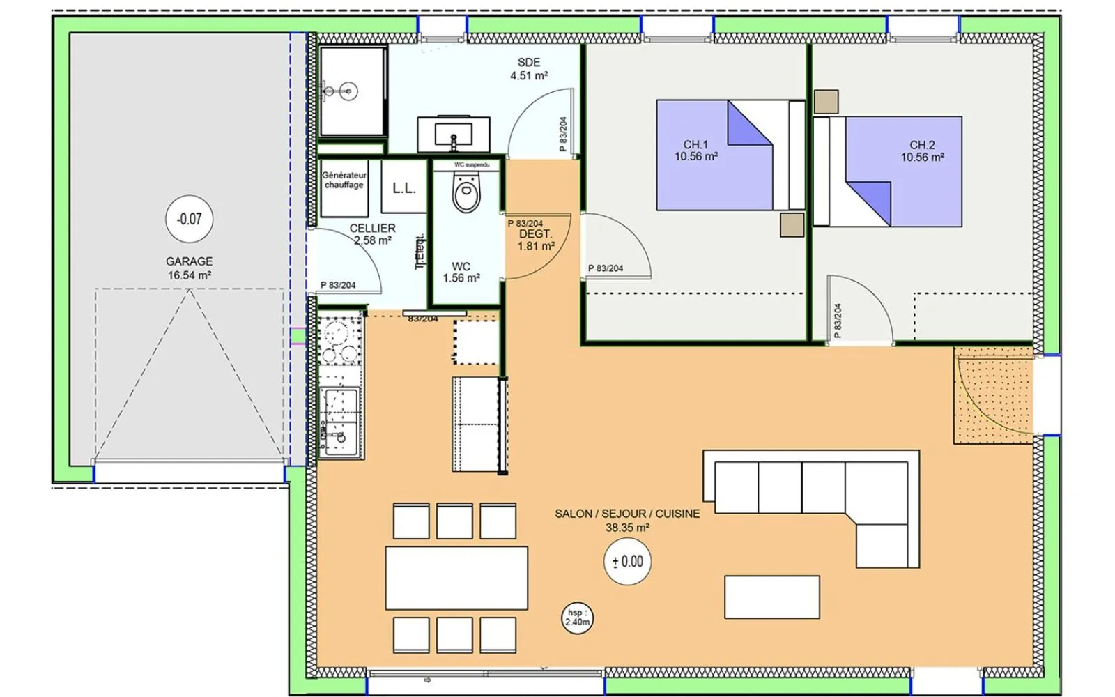 Projet de construction d'une maison 69.93 m² avec terrain à SAINT-JULIEN-L'ARS (86) à Saint-Julien-l'Ars — photo 10
