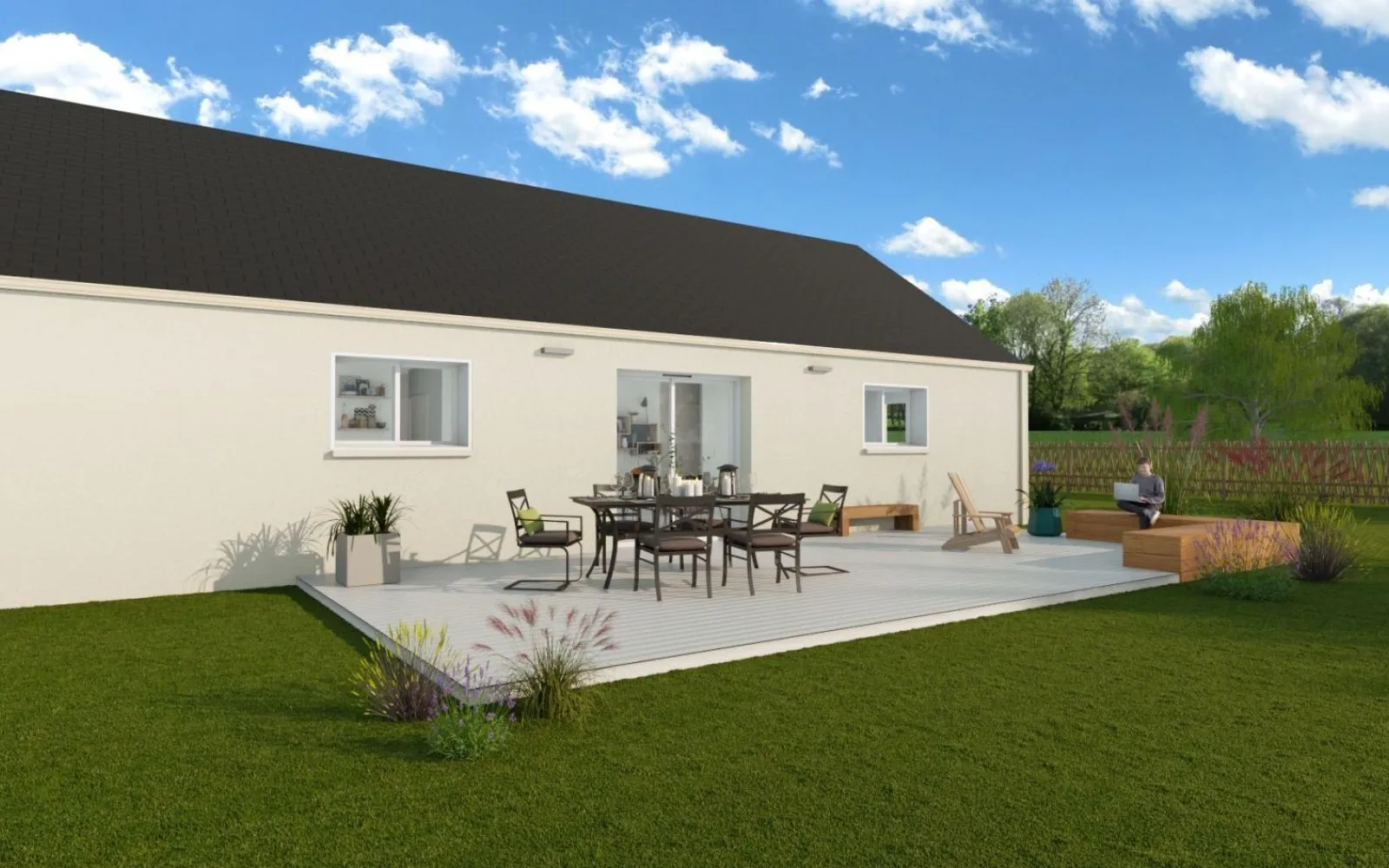 Projet de construction d'une maison 83.01 m² avec terrain à FRESNAY-EN-RETZ (44) à Fresnay-en-Retz — photo 2