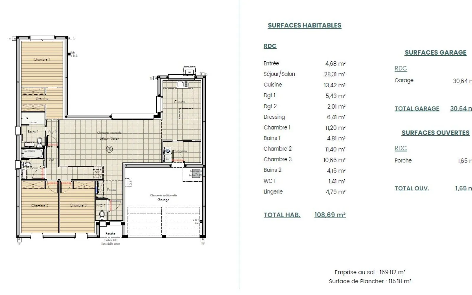 Projet de construction d'une maison 108.69 m² avec terrain à SAINT-URBAIN (85) à Saint-Urbain — photo 3