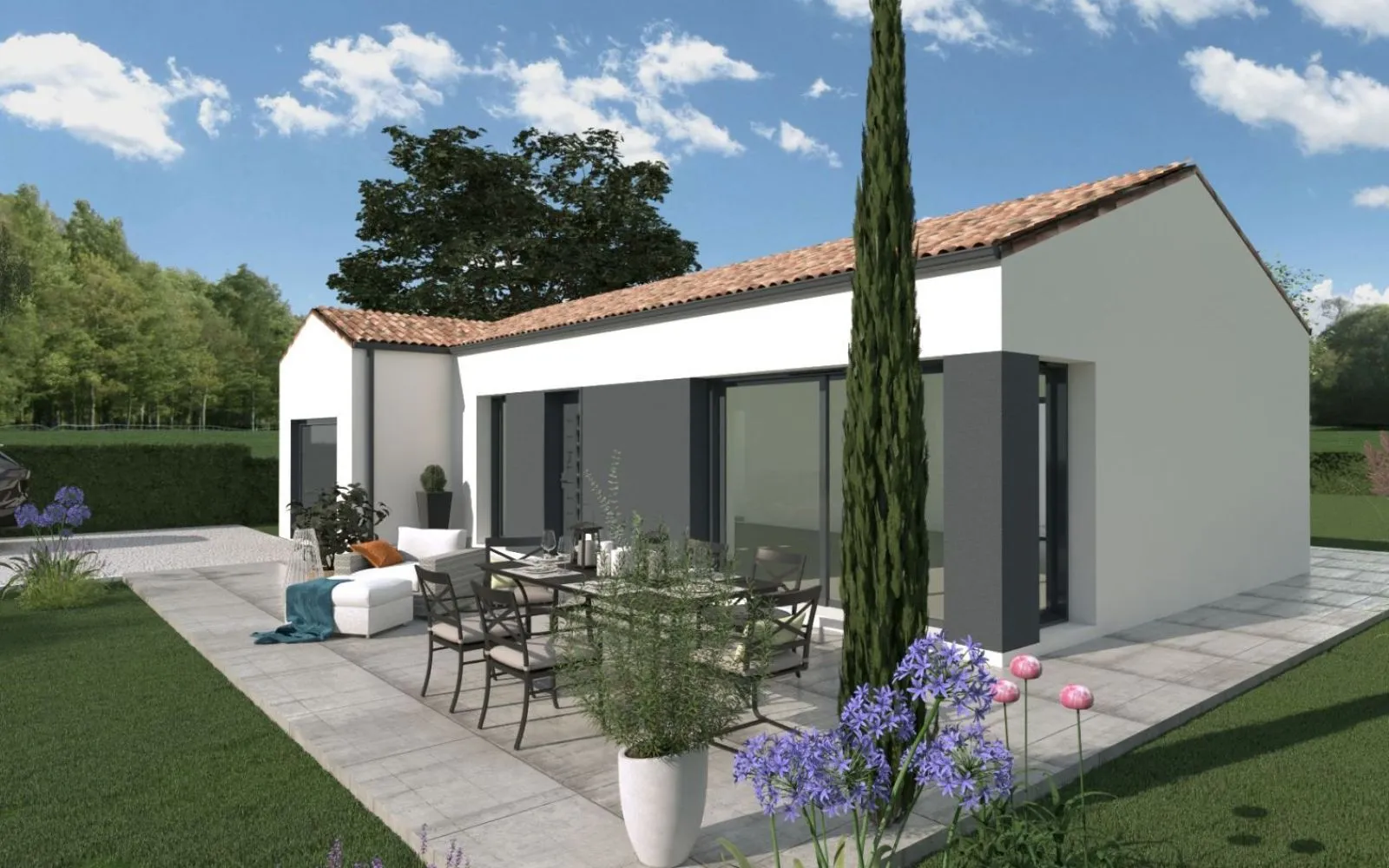 Projet de construction d'une maison 102 m² avec terrain à DOMPIERRE-SUR-YON (85) à Dompierre-sur-Yon — photo 1