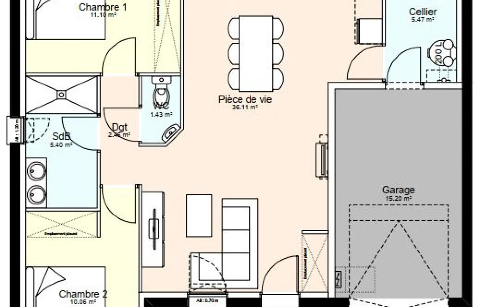 Maison 72 m² avec terrain à SAINT-LIN à Saint-Lin — photo 4