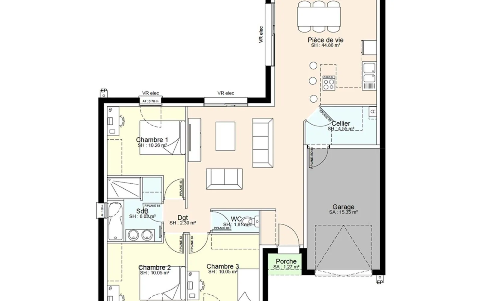 Maison 89.9 m² avec terrain à JAUNAY-MARIGNY à Jaunay-Marigny — photo 3