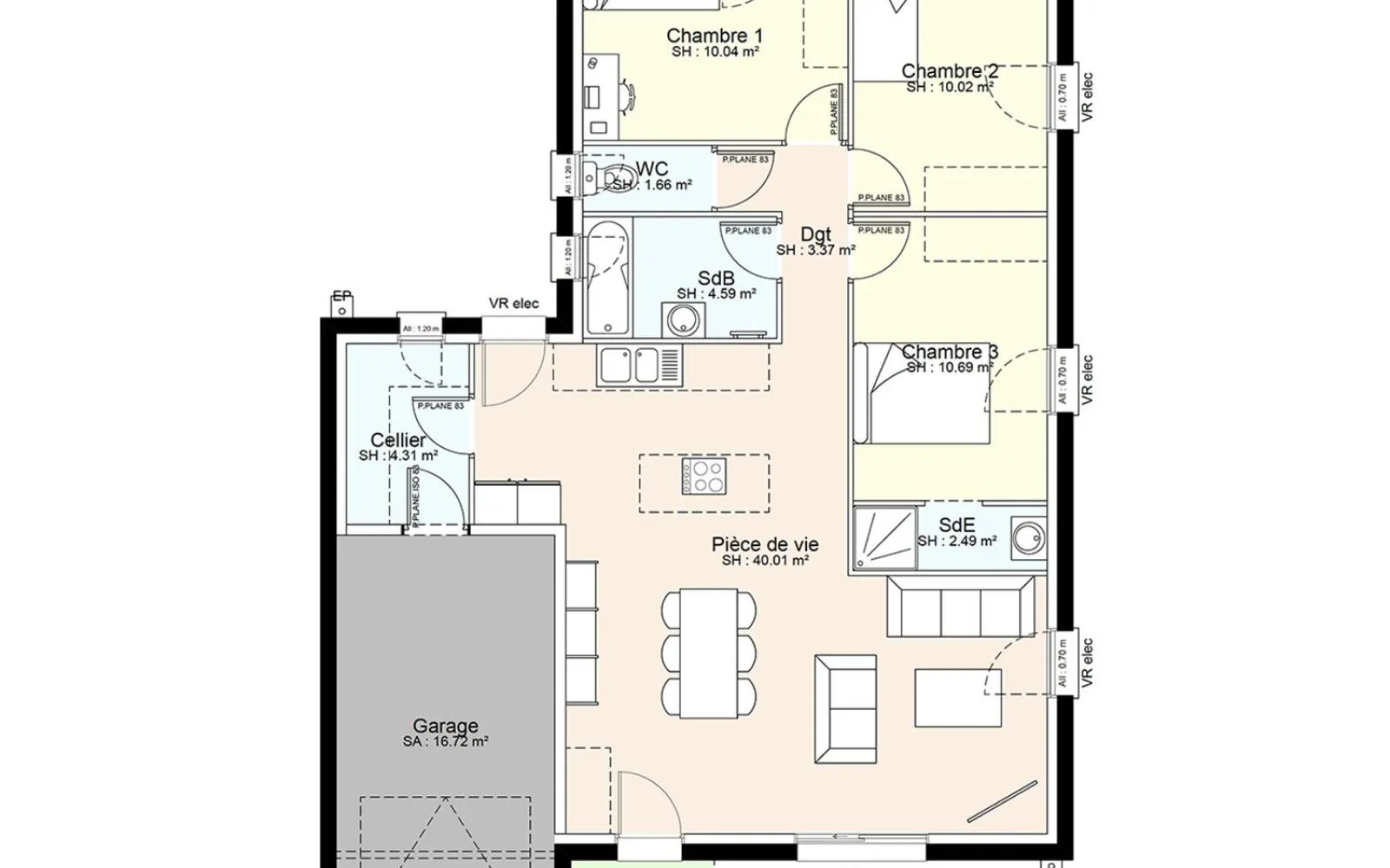 Maison 87.18 m² avec terrain à JAUNAY-MARIGNY à Jaunay-Marigny — photo 3