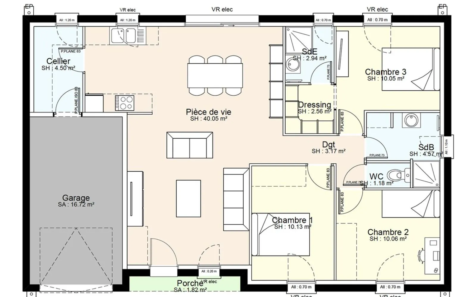 Maison 89.21 m² avec terrain à JAUNAY-MARIGNY à Jaunay-Marigny — photo 3