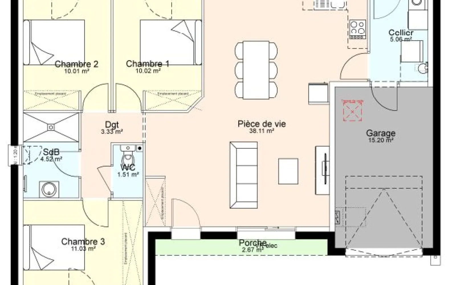 Maison 85 m² avec terrain à SAINT-LIN à Saint-Lin — photo 4