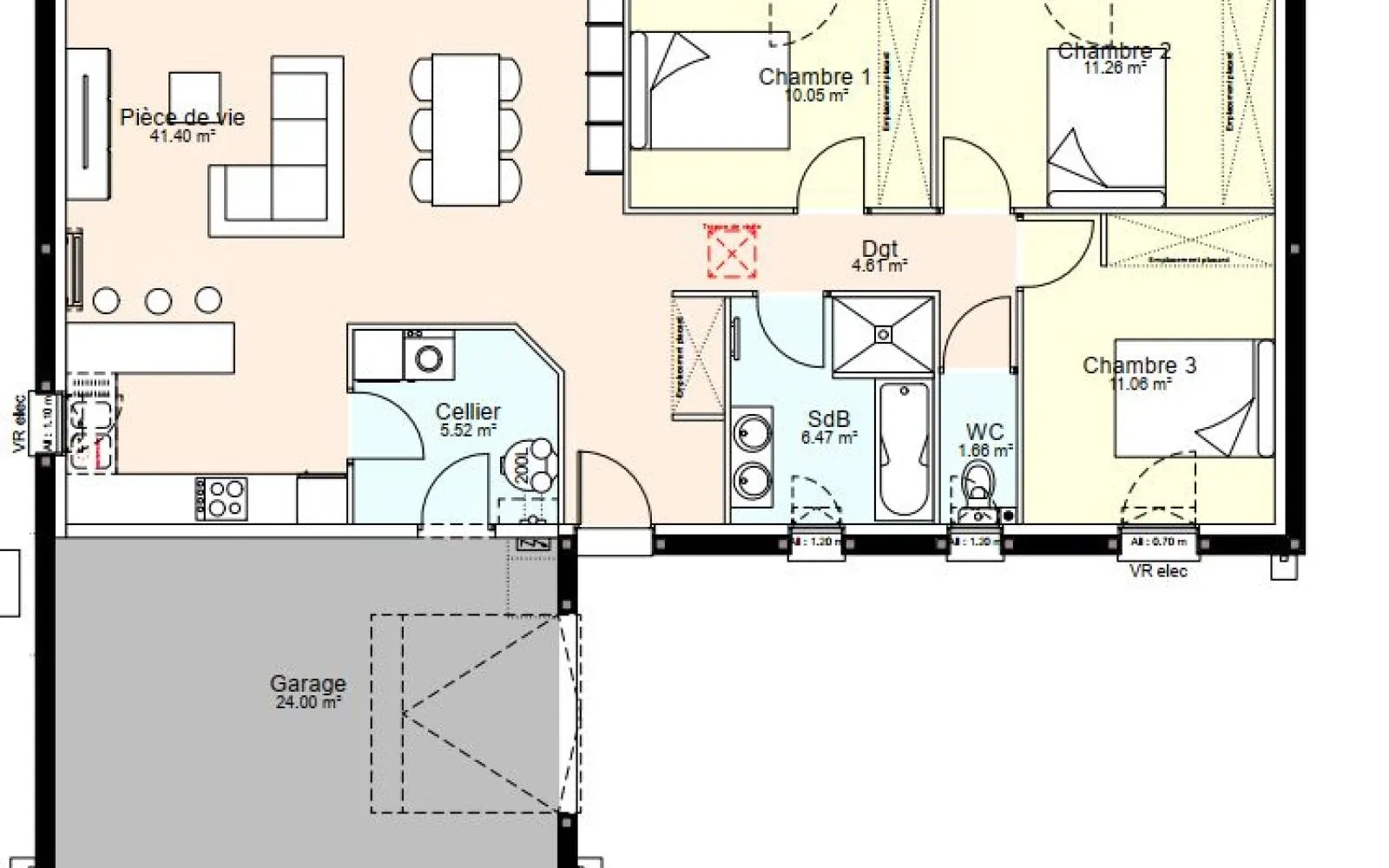 Maison 92 m² avec terrain à SAINT-LIN à Saint-Lin — photo 2
