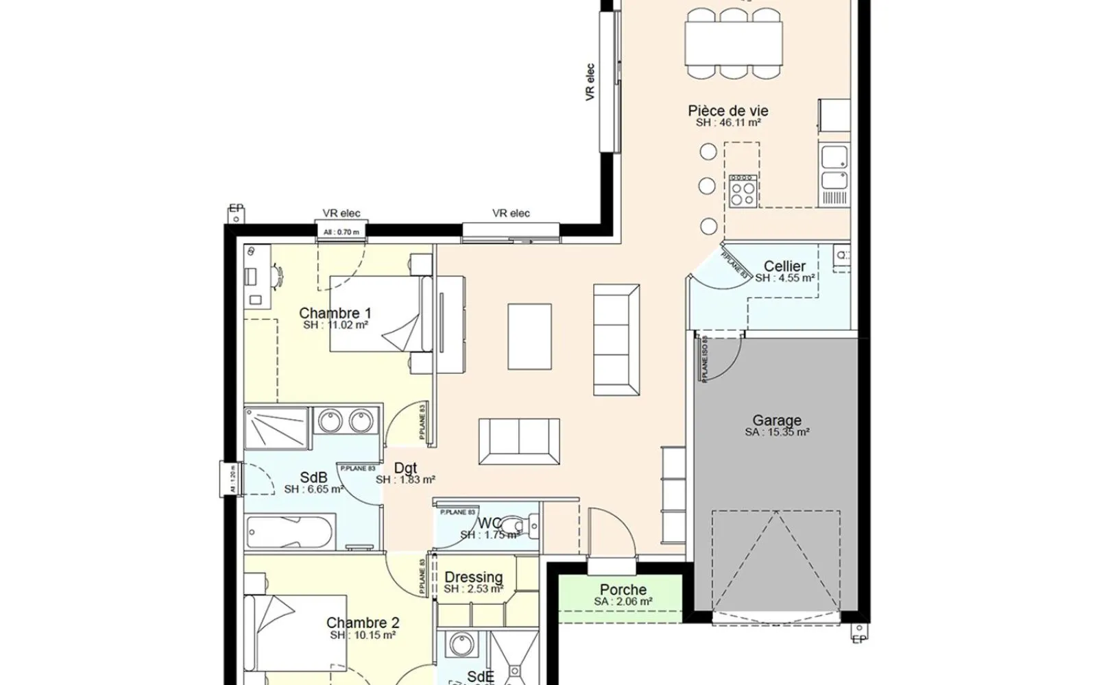 Maison 87.39 m² avec terrain à AZAY-SUR-THOUET à Azay-sur-Thouet — photo 3