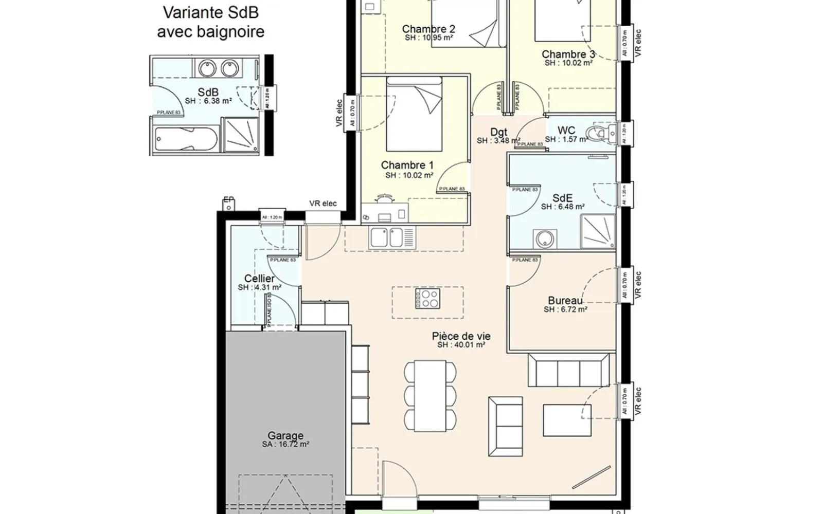 Maison 93.56 m² avec terrain à VAUSSEROUX à Vausseroux — photo 3