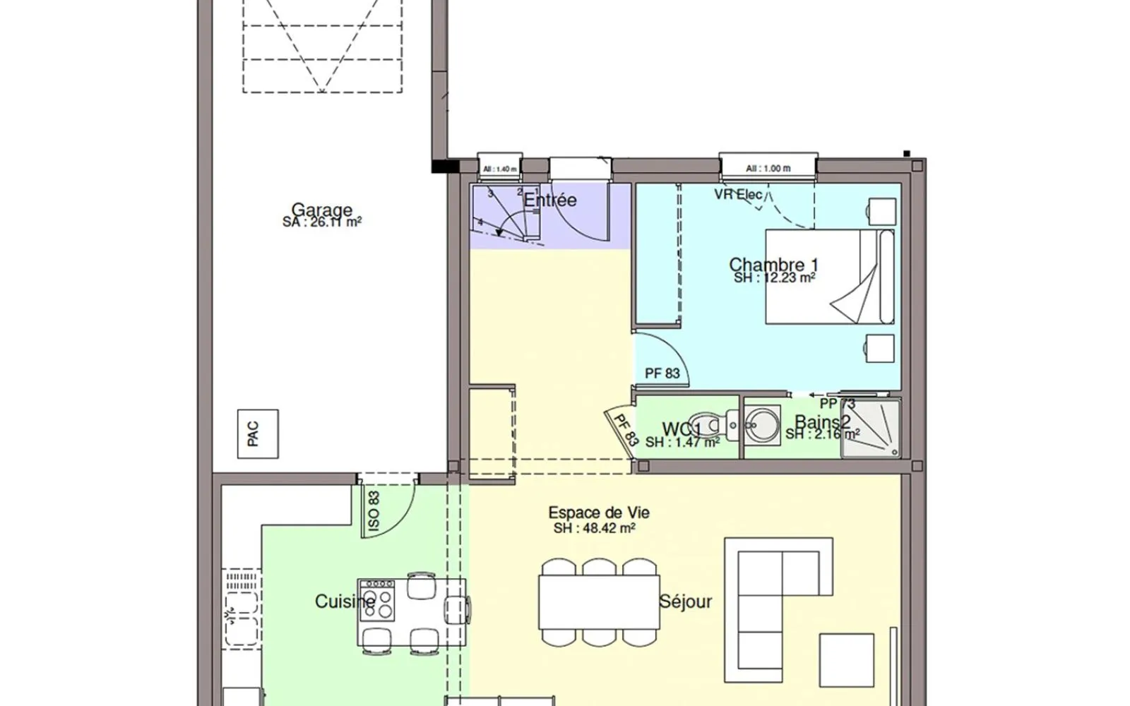 Maison 112.05 m² avec terrain à SAINT-PHILBERT-DE-GRAND-LIEU (44) à Saint-Philbert-de-Grand-Lieu — photo 3