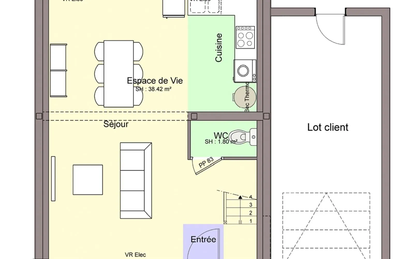 Maison 76.8 m² avec terrain à SAINT-PHILBERT-DE-GRAND-LIEU (44) à Saint-Philbert-de-Grand-Lieu — photo 3